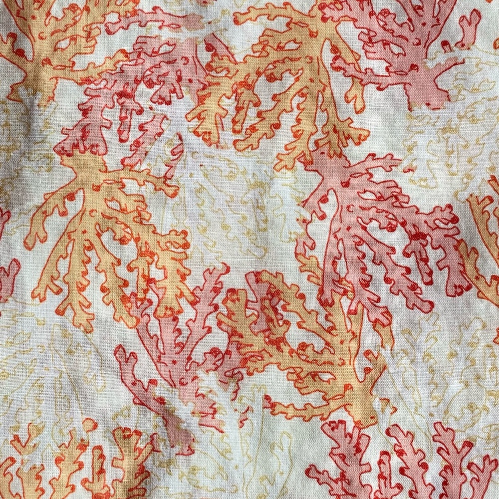 𪸠J. Jill sz.S Orangeâ Multi Linen Blend Coral Reef Print Tunic Top Blouse - Picture 10 of 16